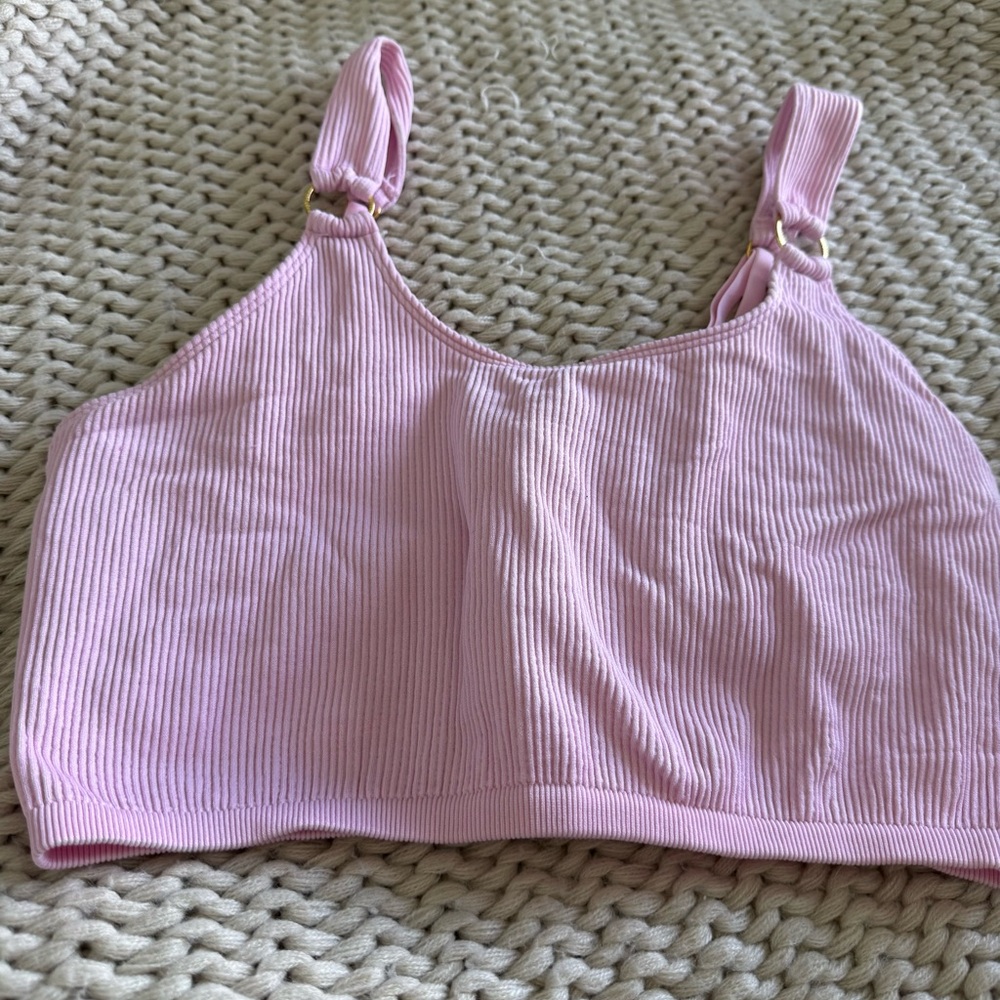 Pink Ribbed Bralette
